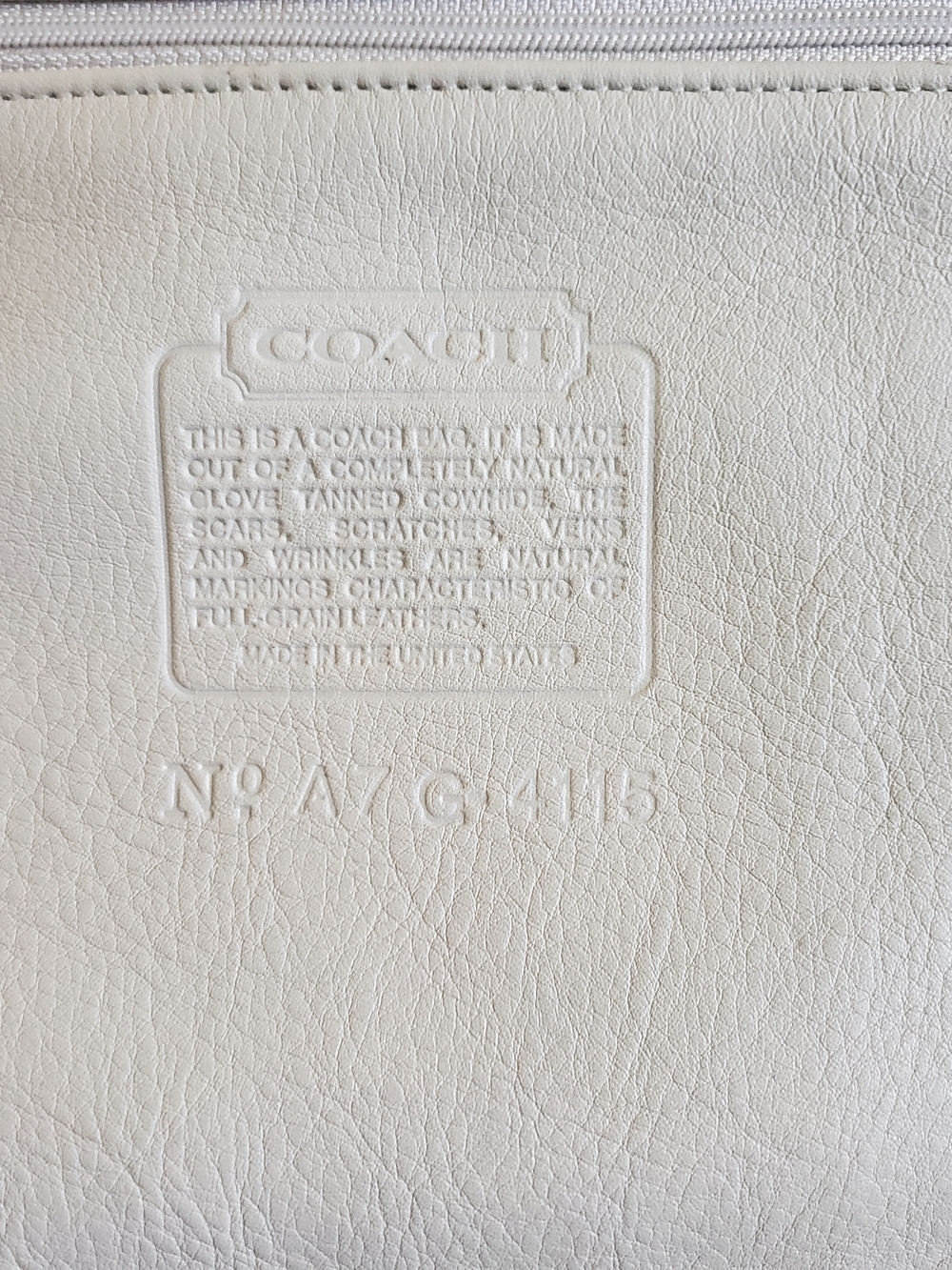 Vintage Coach Crossbody Whitney Bone White Leather Timeless USA Shoulder Bag - Picture 12 of 15